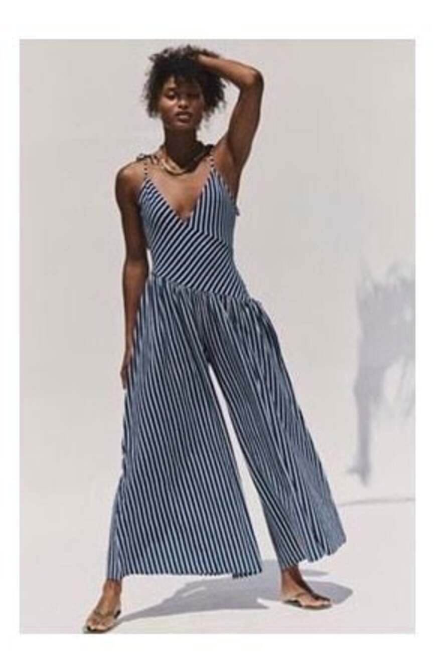 Free People Loen One Piece Striped Jumpsuit